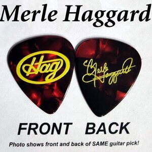 Merle Haggard Classic country band signature guitar pick (Q-H8)